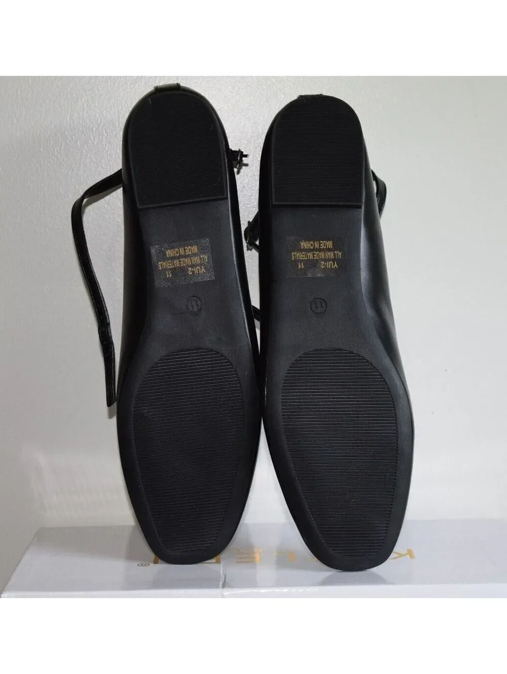 Kayleen by Los Angeles Black Double Strap Mary Jane Ballet Flats Size 11 New